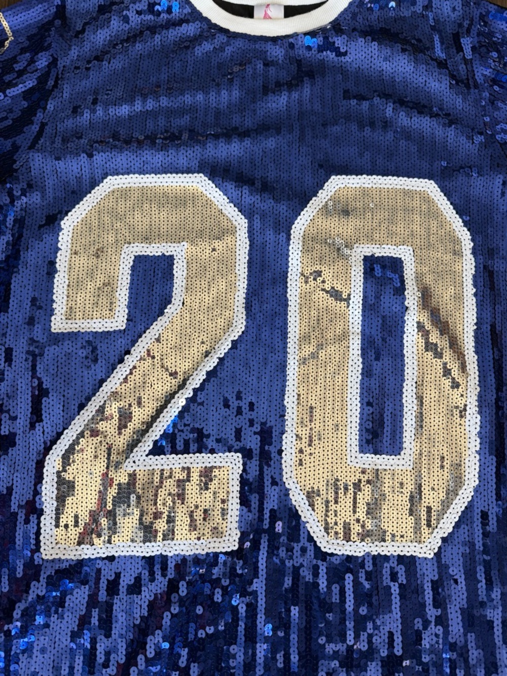 Blue Sequin Birthday 20 t-shirt Jersey Dress Dallas Cowboys Gameday Bling - Picture 8 of 9